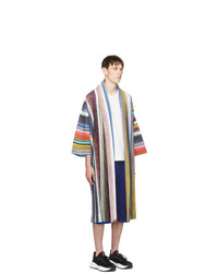 Homme Plissé Issey Miyake Multicolor Striped Coat