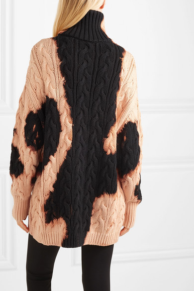 Balenciaga Bleached Cable Knit Cotton Turtleneck Sweater, $1,750 