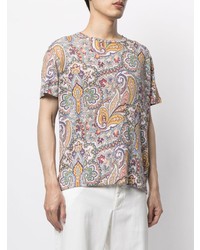 Etro Paisley Print Linen T Shirt