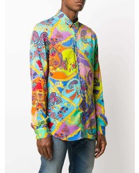 VERSACE JEANS COUTURE Mix Print Long Sleeved Shirt