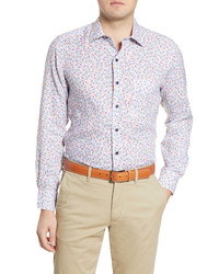 David Donahue Paisley Linen Button Up Shirt
