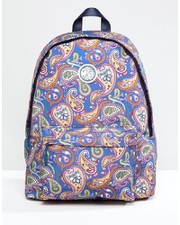 Pretty Green Nylon All Over Paisley Backpack In Multi
