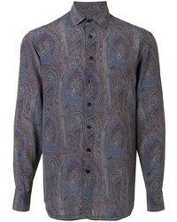 Multi colored Paisley Silk Long Sleeve Shirt