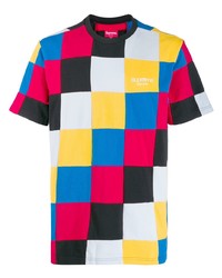 Multi colored Patchwork Crew-neck T-shirt