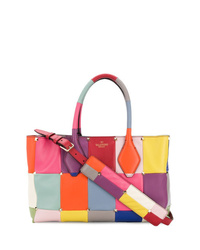 Multi colored Patchwork Leather Tote Bag