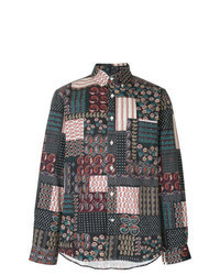 Multi colored Patchwork Long Sleeve Shirt