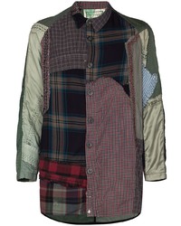 By Walid Miles Patchwork Checked Shirt