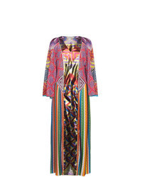 Multi colored Patchwork Silk Evening Dress