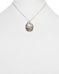 Bloomingdale's Diamond And Multi Sapphire Pendant Necklace In 14k Yellow Gold 16