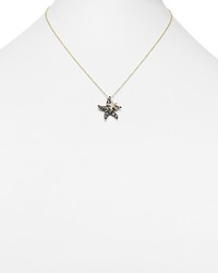 Bloomingdale's Multi Sapphire And Diamond Starfish Pendant Necklace In 14k Yellow Gold 17