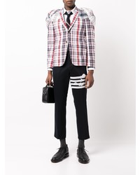 Thom Browne Stacked Shoulder Pads Sport Coat In Funmix Stripe Look Plaid