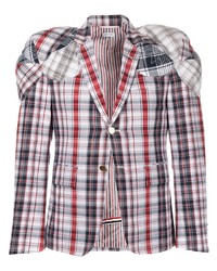 Thom Browne Stacked Shoulder Pads Sport Coat In Funmix Stripe Look Plaid
