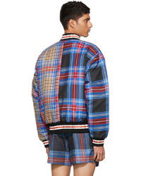 Charles Jeffrey Loverboy Black Red Fred Perry Edition Tartan Bomber Jacket