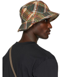 Acne Studios Green Checked Bucket Hat