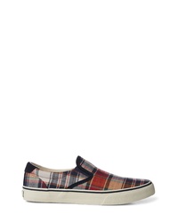 Multi colored Plaid Canvas Slip-on Sneakers