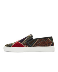 Etro Multicolor Patchwork Slip On Sneakers