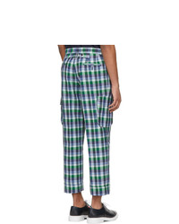 Thom Browne Blue Madras Gusseted Patch Pocket Trousers