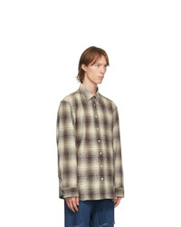 Raf Simons Brown And Beige Check The Others Shirt