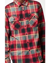Obey Canvas Plaid Flannel Long Sleeve Button Up Shirt