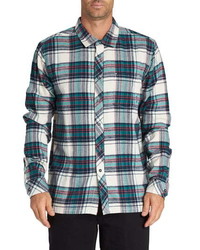 Billabong Coastline Plaid Flannel Button Up Shirt