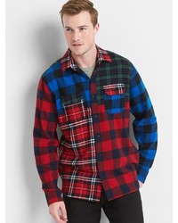 Gap Mix Plaid Flannel Standard Fit Shirt