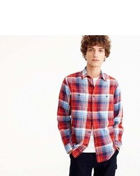 J.Crew Slim Midweight Flannel Shirt In Large Plaid
