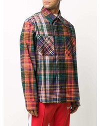 Off-White Spray Paint Effect Flannel Shirt