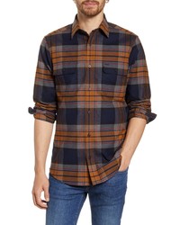 Nordstrom Men's Shop Trucker Regular Fit Plaid Flannel Button Up Shirt