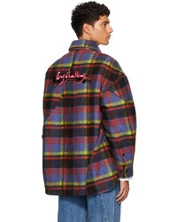 Feng Chen Wang Multicolor Plaid Woolen Pleated Jacket