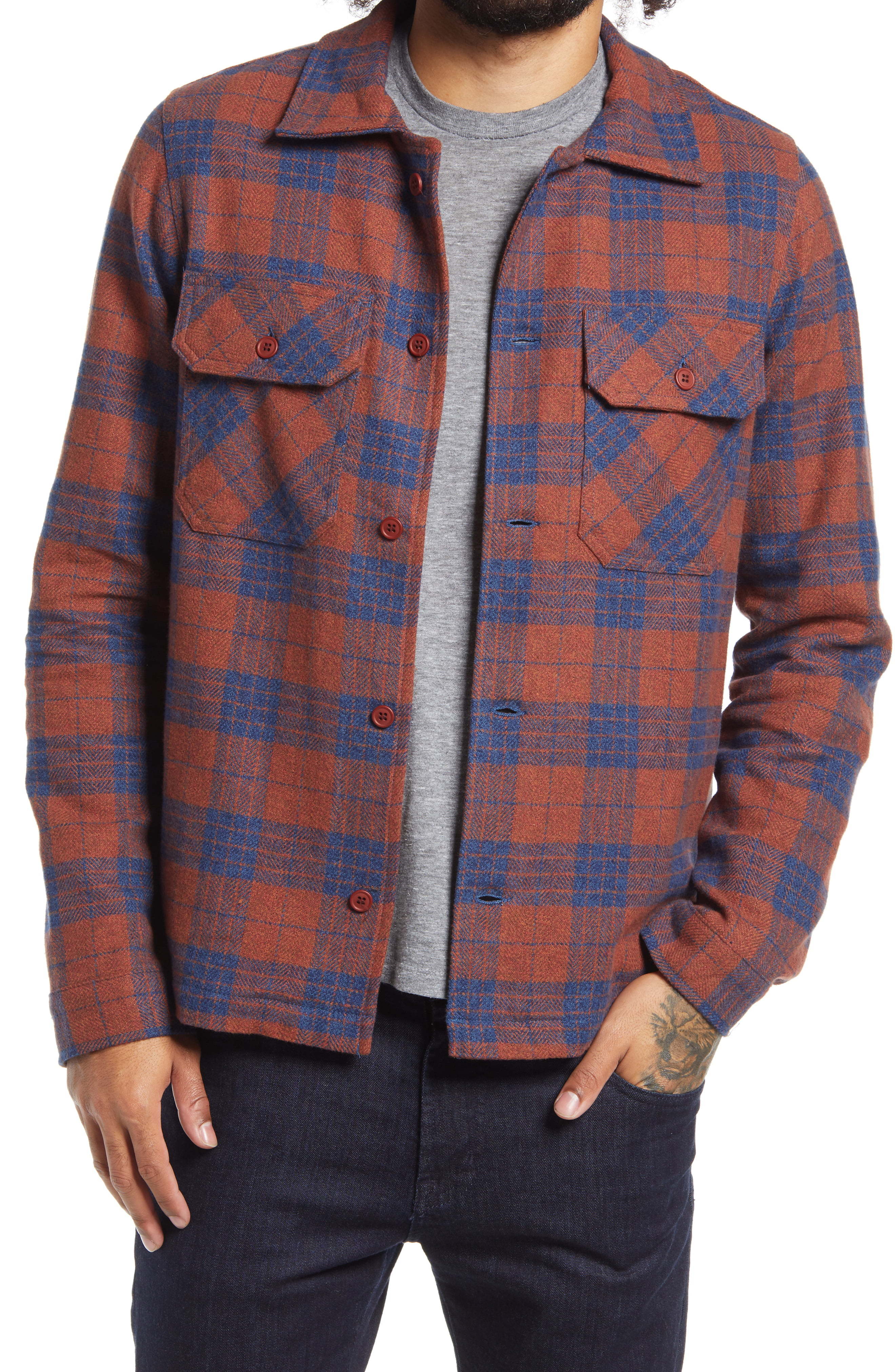 Naked Famous Denim Regular Fit Herringbone Plaid Flannel Shirt Nordstrom Lookastic