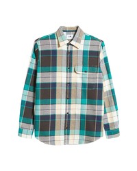 Nn07 Alpha Plaid Button Up Shirt In Green Check At Nordstrom
