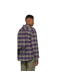 Off-White Blue And Black Flannel Check Shirt