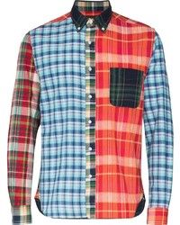 Beams Plus Contrast Panel Checked Shirt