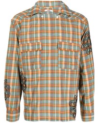 Bode Embroidered Checked Shirt