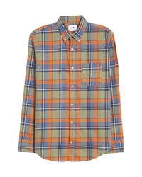 Nn07 Levon Plaid Cotton Button Up Shirt