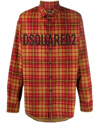 DSQUARED2 Plaid Logo Print Shirt