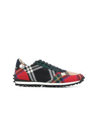 Multi colored Plaid Low Top Sneakers