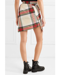 Vivienne Westwood Asymmetric Tartan Cotton Mini Skirt