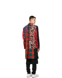 Comme Des Garcons Homme Plus Multicolor Tartan And Leopard Coat