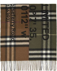 Burberry Beige Green Giant Check Scarf