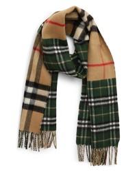 Burberry Mixed Check Cashmere Merino Wool Scarf