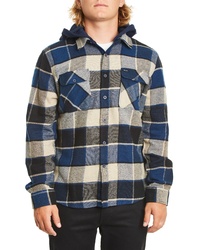 Brixton Bowery Plaid Flannel Shirt With Hood