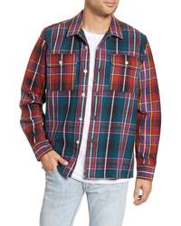 Obey Capitol Plaid Button Up Flannel Shirt Jacket
