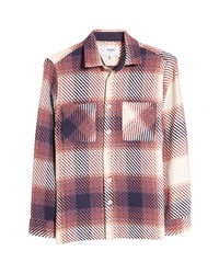 WAX LONDON Whiting Plaid Shirt Jacket In Rust At Nordstrom