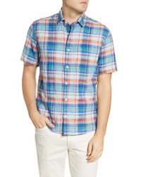 johnnie-O Hangin Out Troy Plaid Short Sleeve Button Up Shirt