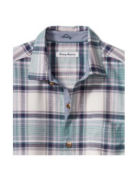 Tommy Bahama Romero Plaid Button Up Shirt In Largo Teal At Nordstrom