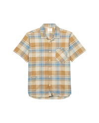 Billy Reid Scout Regular Fit Plaid Short Sleeve Button Up Camp Shirt