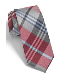The Tie Bar Crystal Wave Silk Linen Plaid Tie