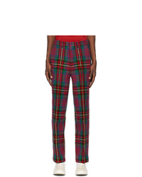 AMI Alexandre Mattiussi Multicolor Plaid Straight Fit Trousers