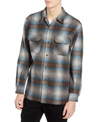 Multi colored Plaid Wool Long Sleeve Shirt